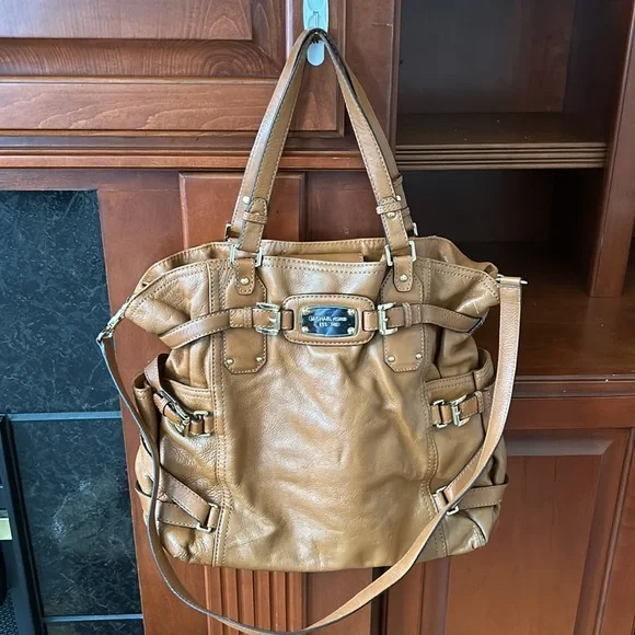 MICHAEL KORS- brown  Leather GANSEVOORT hand/shoulder Bag- SFH- see pics - Picture 2 of 12